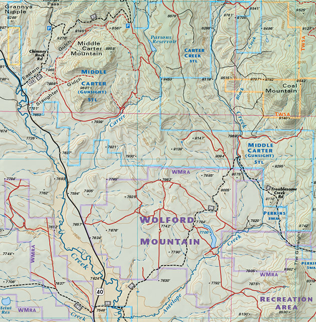 Steamboat - Routt National Forest Trails Topo Map | Latitude 40° maps