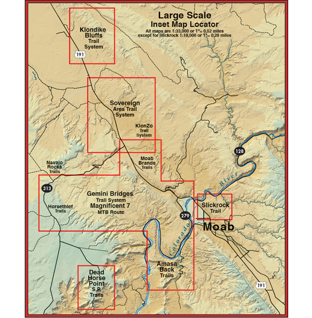 Moab Singletrack Utah Recreation Topo Map Latitude 40° Maps