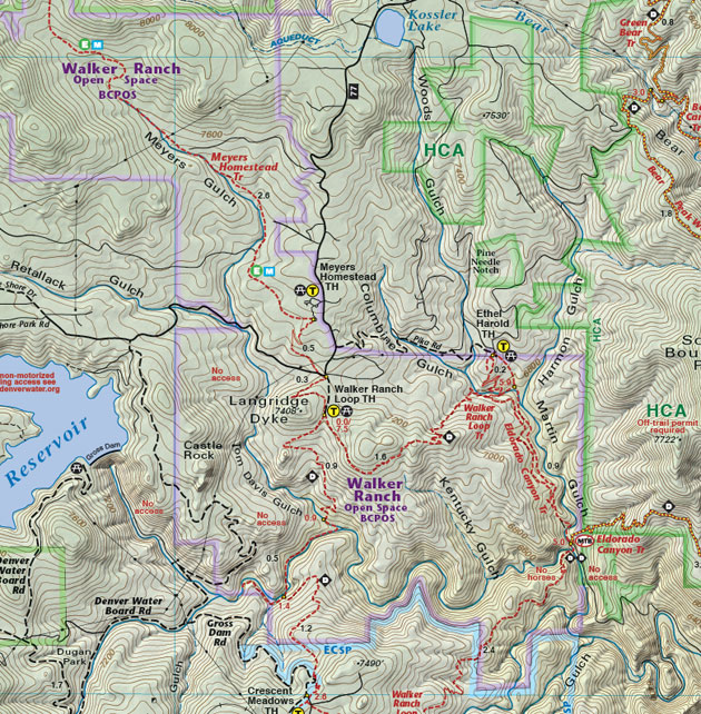 Boulder - Nederland Trails | Recreation Topo Map | Latitude 40° maps