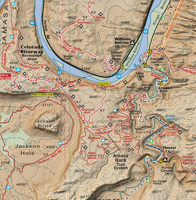 Classic Moab Trails | Utah Recreation Topo Map | Latitude 40° maps