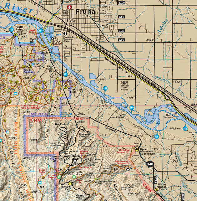 Fruita - Grand Junction Trails | Recreation Topo Map | Latitude 40° maps