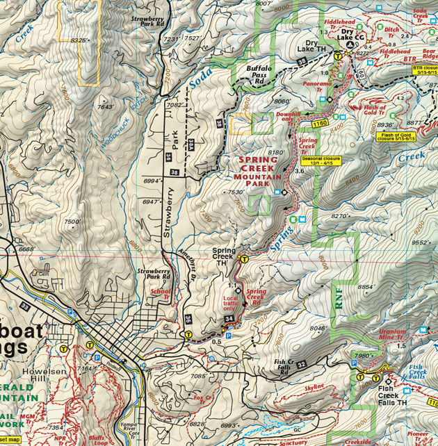 Steamboat - Routt National Forest Trails Topo Map | Latitude 40° maps