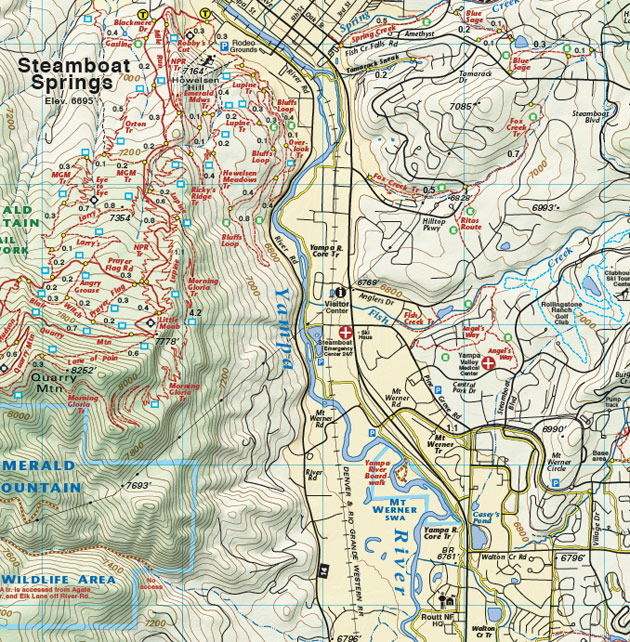 Steamboat Routt National Forest Trails Topo Map Latitude 40° Maps 5537